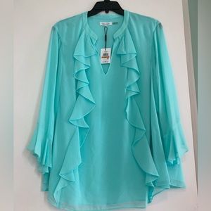 Calvin Klein Ruffled V-Neck